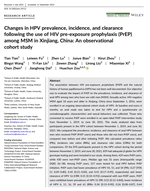 Changes in HPV prevalence, incidence, and clearance following the use of HIV pre-exposure prophylaxis (PrEP) among MSM in Xinjiang, China: An observational cohort study